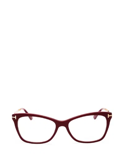 Tom Ford Rectangle-frame Glasses In Red
