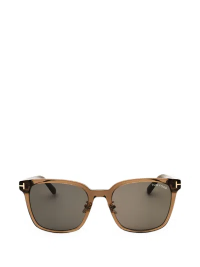 Tom Ford Rectangle-frame Sunglasses In Brown