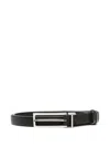 Tom Ford Natural Leather Metal T Loop Belt 15 Mm Accessories In Black