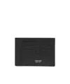 Tom Ford Textured Calfskin Leather Cardholder With Gold Embossed Logo In Black