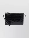 Tom Ford Rectangular Crocodile Texture Clutch Bag In Black
