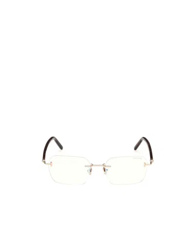 Tom Ford 54mm Rectangular Blue Light Blocking Optical Glasses In Gold