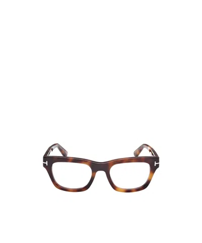 Tom Ford Rectangular-frame Glasses In Brown