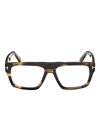 Tom Ford Rectangular-frame Glasses In Brown