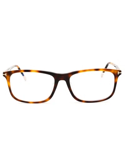 Tom Ford Rectangular Men's Eyeglasses In Brown