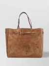 Tom Ford Rectangular Suede Tote With Belt Detail