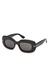 Tom Ford Rectangular Sunglasses, 50mm In Black