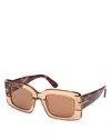Tom Ford Rectangular Sunglasses, 50mm In Brown/brown