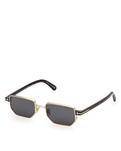 Tom Ford Rectangular Sunglasses, 51mm In Gold