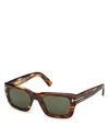 Tom Ford Rectangular Sunglasses, 52mm In Brown