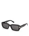 Tom Ford 53mm Rectangular Sunglasses In Black