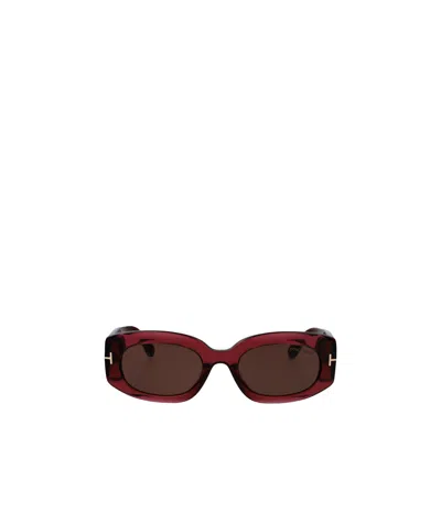 Tom Ford Rectangular Sunglasses In Crystal Purple