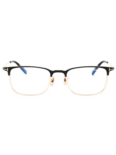 Tom Ford Rectangular Titanium Men's Eyeglasses In Black