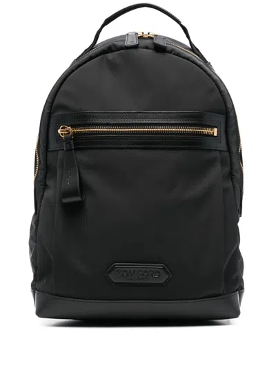 Tom Ford Recycled Nylon Backpack In Black