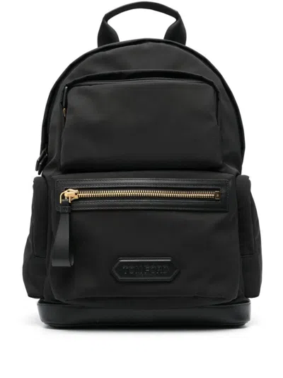 Tom Ford Recycled Nylon Backpack Bags In Black