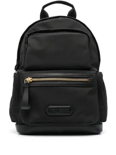 Tom Ford Recycled Nylon Backpack In Black