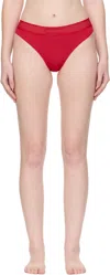 Tom Ford Logo-embellished Thong In Red