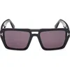 Tom Ford Redford 56mm Navigator Sunglasses In Black