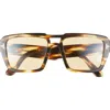 Tom Ford Redford 56mm Navigator Sunglasses In Shiny Honey / Amber