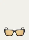 Tom Ford Black Redford Sunglasses In Sblk/brn