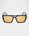 Tom Ford Black Redford Sunglasses In Sblk/brn