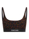Tom Ford Reflected Leopard Printed Modal Signature Bralette In Xcabl Camel