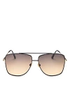 Tom Ford Reggie 61mm Navigator Sunglasses In Black/gray