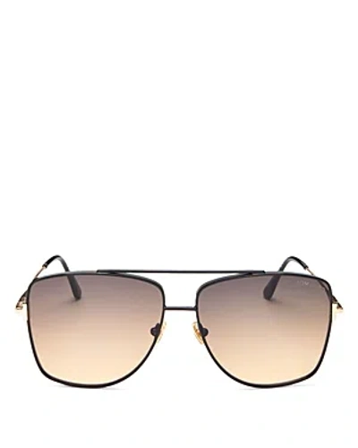 Tom Ford Reggie 61mm Navigator Sunglasses In Black/gray