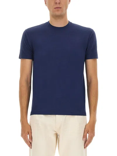 Tom Ford Regular Fit Blue T-shirt With Crew Necklinen