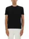 Tom Ford Crewneck T-shirt With Logo Embroidery On The Front And Perforated Design In Cotton Man In Black