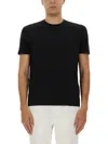 Tom Ford Crewneck T-shirt With Logo Embroidery On The Front And Perforated Design In Cotton Man In Black