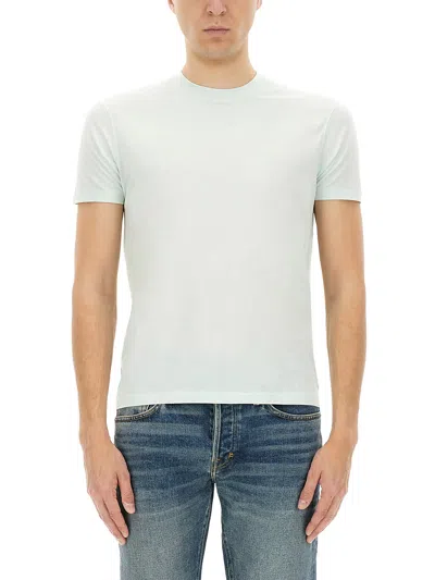 【送料&関税込】Tom Ford Sea Green Lyocell Blend T-shirt Tom Ford Sea Green Lyocell Blend T-shirt TOM FORD