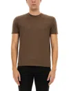 Tom Ford Regular Fit T-shirt In Lyocell And Cotton In Green