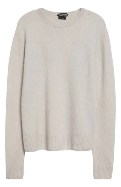 Tom Ford Relaxed Cashmere & Silk Sweater In Ig014 Pale Grey