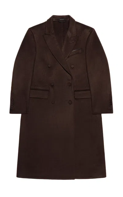 Tom Ford Relaxed Cashmere Coat In Brown