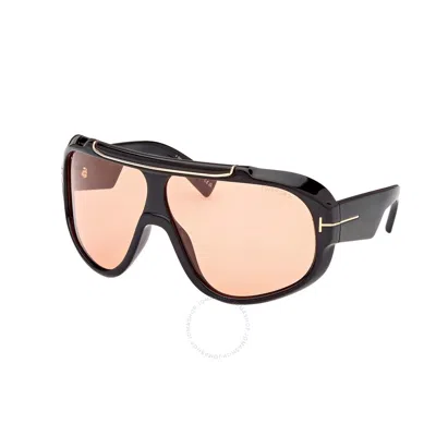 Tom Ford Rellen Brown Mask Unisex Sunglasses Ft1093 01e 71 In Black
