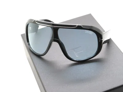 Pre-owned Tom Ford Rellen Ft 1093 01v Black/blue Photochromic Ski Shield Sunglasses
