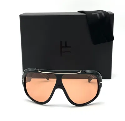 Pre-owned Tom Ford Rellen Ft1093 01e Black / Brown 71mm Sunglasses Tf1093