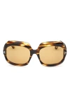 Tom Ford Ren 60mm Geometric Sunglasses In Brown
