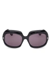 Tom Ford Eyewear Ren Oversized Frame Sunglasses In Black