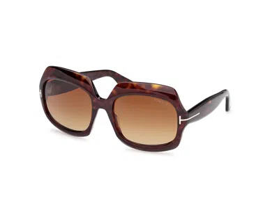 Tom Ford Ren Brown Gradient Square Ladies Sunglasses Ft1155 52f 60