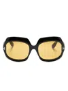 Tom Ford Ren Oversize-frame Sunglasses In Black
