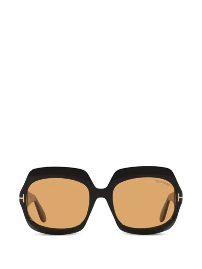 Tom Ford Ren Square-frame Sunglasses In Black