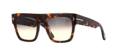 Pre-owned Tom Ford Renee Ft 0847 Dark Havana/smoke Shaded (52b) Sunglasses In Gray
