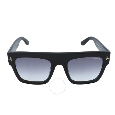 Tom Ford Renee Smoke Gradient Browline Ladies Sunglasses Ft0847 01b 52 In 01b Nero Lucido / Fumo Grad