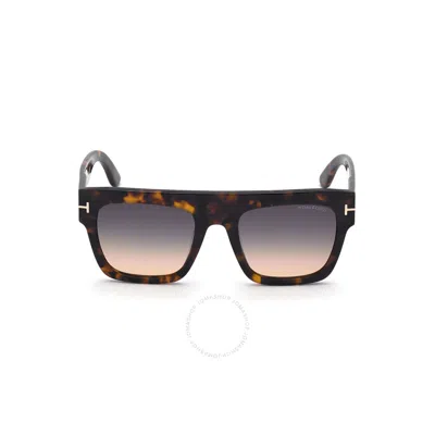 Tom Ford Renee Smoke Gradient Browline Ladies Sunglasses Ft0847 52b 52 In Tortoise