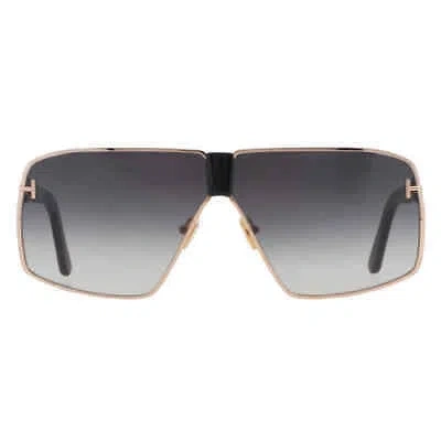 Pre-owned Tom Ford Reno Smoke Gradient Shield Men's Sunglasses Ft0911 28b 66 In Gray