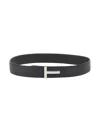 Tom Ford Reversible Calf Leather Belt In Black