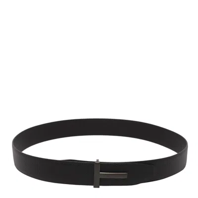 Tom Ford Reversible Belt In Black