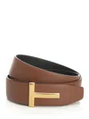 Tom Ford Soft Grain Leather Reversible T Belt 40 Mm Belts Brown